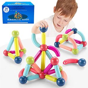 Luckynono Ensemble de Boule magnétique, Boule et Baguette Magique Jouets éducatifs de Blocs de Construction colorés,Jouets à empiler pour Enfants (26 pièces) - Publicité