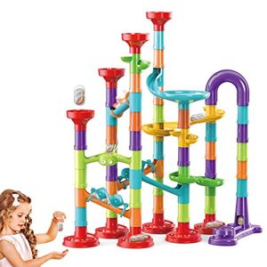 LINGJIONG Circuit Billes, 93pcs Marble Runs STEM Jouet d'apprentissage Éducatif, Marble Race Coaster Construction Railway Building Blocks Jouet pour Garçons Filles 4 5 6 7 8 + Ans - Publicité