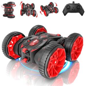 MaxTronic Voiture Telecommandé Tout Terrain Enfant, Camion Jouet pour Fille Garçon, Petite Voiture Rotation à 360°, Couleur Disponible,Voiture de Course avec LED, Parfaite Noël Cadeau - Publicité