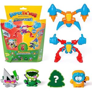 SUPERTHINGS RIVALS OF KABOOM Superthings Mutant Battle Series Lot de 6 pièces Comprenant 4 SuperThings (1 Capitaine Argent) et 2 exosquelettes Pack 2 de 6 - Publicité