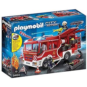 Playmobil 9464 Fourgon d'intervention des pompiers City Action avec deux personnages et un véhicule qui comprend un canon à eau fonctionnel, module lumineux et sonore Ville & Métiers Dès 4 ans - Publicité