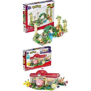 MEGA Pokémon Coffret Centre Pokémon De La Forêt & Pokémon Coffret Ruines De La Jungle, Jeu De Briques De Construction pour Enfants Et Adultes, Figurine Osselait, Salamèche, Amonita Inclus - Publicité