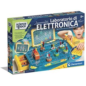 Clementoni Jeu Lab Circuit électronique pour Enfants, kit d'expériences Science, Laboratoire Scientifique 8 Ans, Manuel en Italien, Multicolore, 19249 - Publicité