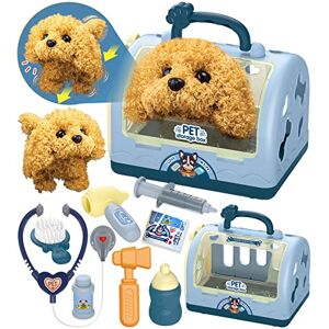 STAY GENT Robot Chien Jouet Veterinaire Enfant Électrique Chien Interactif 12 Pièces Malette Docteur la Peluche Chien Qui Marche & Cage pour Soigner Jeux de Rôle Cadeau Enfants Filles 3 4 5 6 7 8 Ans - Publicité