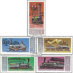 Prophila Collection Union soviétique 4715-4719 (complète.Edition.) Neuf avec Gomme Originale ** MNH 1978 locomotives à Vapeur (Timbres pour Les collectionneurs) vehicules sur Rails/funiculaire - Publicité
