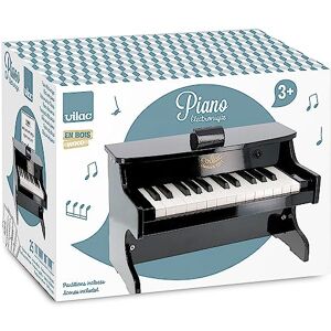 Vilac Piano Electronique Instrument de Musique Jouet Educatif en Bois Partitions Incluses 25 Touches Noir pour Enfants à Partir de 3 Ans - Publicité