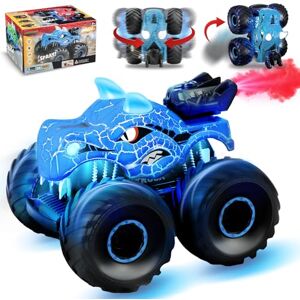 MOJINO Voiture Télécommandée Tout Terrain Enfant 360 Degrés, Monster Voiture RC Radiocommandée Truck pour Les Garcon Fille de 3 4 5 6 7 8 Ans, Idéal Dinosaures Jouet Garcon Cadeau Enfant Auto, Bleu - Publicité