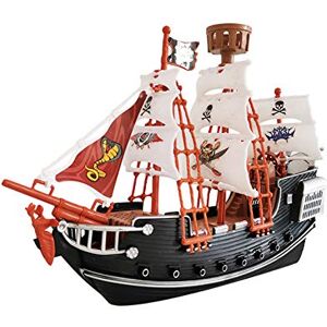 BYNYXI Bateau Pirate Jouet Enfants, Hollandais Voilier Modèle Bateau Pirate Jeu de Rôle Jouet en Plastique Pirate Collection Chiffres avec Drapeau Pirate Canons À Voile Jouets Éducatifs-27cmx19cmx6.5cm - Publicité