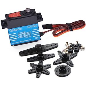 YOUUZ Servo numérique RC En métal Étanche 35 kg Avec transmission en métal Pour modèles RC, ailes fixes, voiture 1/10 1/8, robot et bricolage intelligent (1 pièce) (35 kg) - Publicité