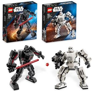 Lego Star Wars Pack Robots : Comprend Le Robot Dark Vador (75368) et Le Robot Stormtrooper (75370) Jouets de Construction Pour les Enfants de Plus de 6 Ans Garçons et Filles, Avec Sabre Laser Rouge - Publicité