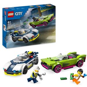 Lego City La Course-Poursuite Entre la Voiture de Police et la Super Voiture, Jouet Imaginatif et de Rôles, Minifigurines d'Agent et Voleuse, Cadeau Enfants pour Garçons et Filles Dès 6 Ans60415 - Publicité