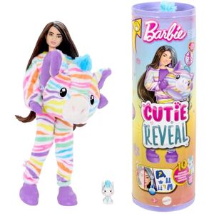 Barbie Cutie Reveal Poupée et accessoires avec costume zèbre multicolore en peluche et 10 surprises, dont le changement de couleur, série Rêve Coloré, HRK39 - Publicité