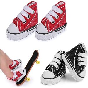 Bavooty Chaussures de Touche pour Poupées,Mini Finger Chaussures,Chaussures De Poupée,Baskets Toys Finger,Mini Scooters Accessoires,2 Paires Mini Baskets Chaussures de Doigt pour Qui Aiment Le Skateboard - Publicité