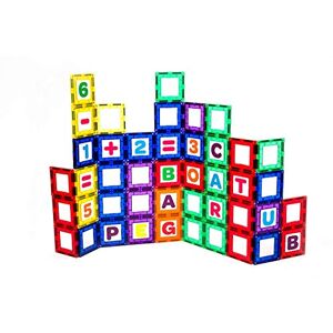 Playmags 80 pièces magnétiques Tiles Set: pédagogique Clickins Kit Comprend 40 magnétique de Windows et 40 Lettres et Chiffres et stimuler la créativité pour Le développement du Cerveau - Publicité