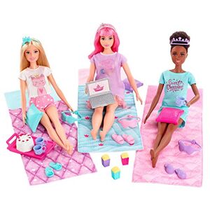 Barbie Princess Adventure Coffret Pyjama Party Royale avec poupées, Daisy et Nikki, Sacs de Couchage et Accessoires, Jouet pour Enfant, GJB68 - Publicité