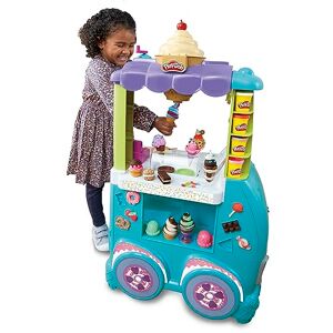 Play-Doh Kitchen Creations, Camion de Glace géant, inclut 27 Accessoires, 12 Pots de pâte à Modeler, Sons réalistes, Multicolore, Taille Unique - Publicité