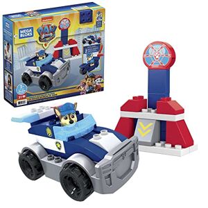 Mega Mattel Bloks Paw Patrol Chase's City Police Cruiser, 1 Poseable Chase Figure, 30 Mini Building Blocks, ​Building Toys for Toddlers, Ages 3+, GYJ00, - Publicité
