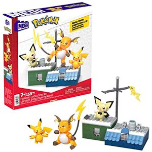 MEGA Pokémon Coffret De Construction Évolution Pikachu, avec 3 Figurines Articulées Incluant Pichu, Pikachu Et Raichu, 160 Briques Et Pièces, Jouet Enfant, A Partir De 6 Ans, HKT23 - Publicité