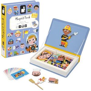 Janod Magnéti'Book Métiers Jeu Educatif Magnétique 48 Aimants + 16 Cartes Modèles Jouet Enfant en Carton FSC Dès 3 Ans, J02597 - Publicité