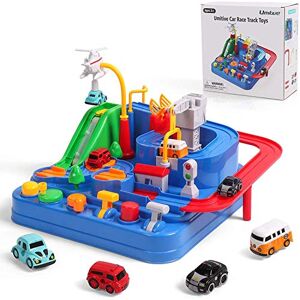 Umitive Circuit Voiture Enfant, Piste Aventure de Voiture Jouet, Jouets d'Sauvetage Ville Véhicules avec Ville Piste, Jeux d'Educatifs Montessori pour Garçon Fille 3 4 5 6 Ans (Small) - Publicité