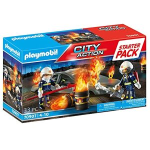 Playmobil 70907 Starter Pack Pompiers et Incendie City Action- Les Pompiers- Coffret découverte idée Cadeau - Publicité