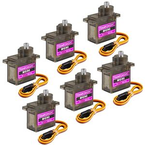 Makerfire 6Pcs MG90 Servo Métal Geared Micro Servo Moteur 9G pour Smart RC Robot Voiture Hélicoptère Avion Bateau - Publicité