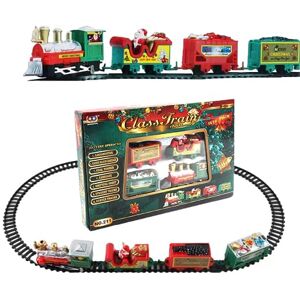 Kaishuai Kai Shuai Train De Noël,Train Electrique, avec Rails Kit de Train de Noël,Train de Noël à Piles,sous l'arbre de Noël Ferroviaire Jeux pour Les Décorations de Noël Cadeau - Publicité