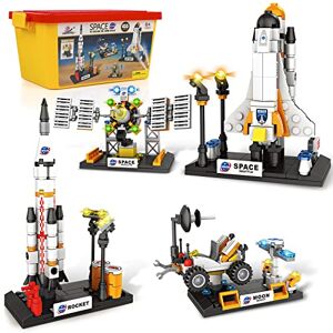 WishaLife City Navette Spatiale Jouet, Fusée Spatiale Blocs de Construction Set pour 6 7 8 9 10 11 12 Ans Garçons Filles, Jeu de Rôle Astronaute Espace Explorez Cadeau pour Enfants 6 Ans et Plus (455 Pièces) - Publicité