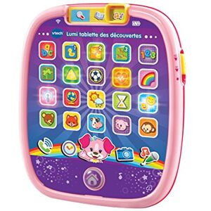 VTech Lumi Tablette des Découvertes Rose, Tablette Tactile Bébé avec Écran Lumineux et 25 Touches Interactives, Jeu d'Éveil Musical, Jouet Éducatif, Cadeau Bébé Dès 9 Mois Contenu en Français - Publicité