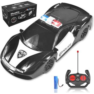 Funmo Voiture Télécommandée Police, Voiture Telecommandé Enfant Voiture RC Car Jouets pour Garcon Filles 3 4 5 6 7 8 9 Ans avec Rechargeable Battery, des Feux de Police, Phare Avant et Feux Arrière - Publicité