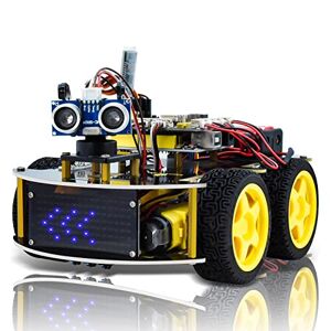KEYESTUDIO Kit de Voiture Multi-usages 4WD pour Arduino IDE, kit électronique avec UNO R3, Module de Suivi de Ligne, etc. Robot d'éducation au Codage STEM DIY pour Adolescents et Adultes - Publicité