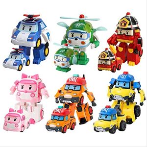 Newhope 6 pièces Jouets Robocar Poli Robot Poli Amber Roy Modèle de Voiture Anime Action Figure Jouets pour Enfants Cadeau - Publicité