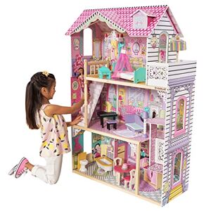 KidKraft Maison de Poupée en Bois Annabelle incluant Accessoires & mobilier, 3 Étages de Jeu avec élévateur pour poupées 30 cm, Jouet Enfant dès 3 Ans, 65934 Exclusivité sur Amazon - Publicité