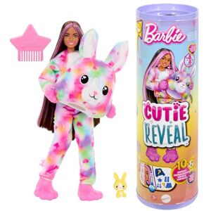 Barbie Cutie Reveal Poupée et accessoires avec costume lapin tie-dye en peluche et 10 surprises, dont le changement de couleur, série Rêve Coloré, HRK38 - Publicité