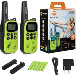 DC DECROSS 43/44 Talkie Walkie Enfants et Adultes, set de 2 Walki Talki jusqu'à 4 km, PMR446 16 canaux, VOX, lampe de poche, cadeau garçons filles 4,5,6,7,8 ans, randonnées, camping (DC44 Vert + Accu) - Publicité