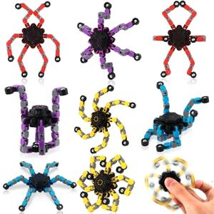 WDJLNZB 8 Pcs Fidget Jouet Robot Toy, Hand Jouet de Robot à chaîne Transformable Créatif, Jouets Sensoriels Jouets Résistants Au Stress pour Enfants Adultes - Publicité