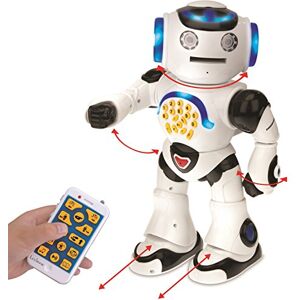 Lexibook Powerman Robot interactif pour Apprendre et Jouer pour Enfants-Danse-Lecture de Musique, Quiz éducatif, raconte des Histoires, Lance des disques, ROB50IT, Blanc, Noir - Publicité