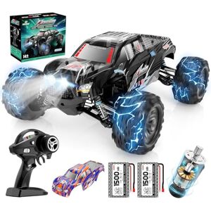 Dinosaure Telecommandé Voiture Enfant Jouet, 4WD RC Camion 2.4GHz Véhicule  Hors Route Radiocommandé, 2 Piles Rechargeable, 360°Rotation, Jaune 