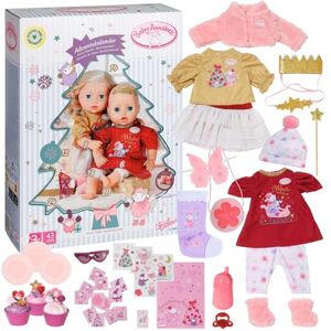 Baby Annabell Calendrier de l’Avent 709634 24 tenues & accessoires de Noël pour poupées  de 43cm Comprend 1 pull, 1 chapeau, 1 robe, des bottes, 1 couronne, 1 tétine & + 3 ans + - Publicité