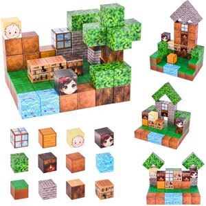 HOTUT Blocs de Construction Magnétiques 3D, 60 Pièces Blocs de Construction Magnétiques pour Construire des Mines, Jeux Sensoriels Stem pour Enfants, Jouets Cadeaux pour Filles et Garçons 3+ Ans - Publicité