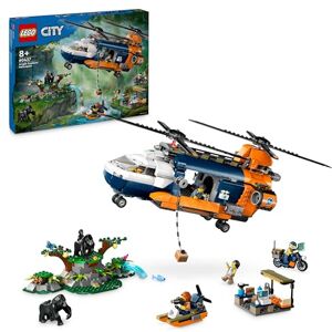 Lego City L’Hélicoptère de l’Explorateur de la Jungle au Camp de Base Set de Jeu d’Aventure et Véhicules pour Enfants dès 8 Ans- Jouet de Construction 5 Minifigurines et 3 Gorilles 60437 - Publicité