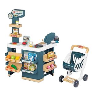 Smoby Supermarket Marchande pour Enfant Chariot de Course Inclus Balance Mécanique Fonctions Electroniques 42 Accessoires 350239 - Publicité