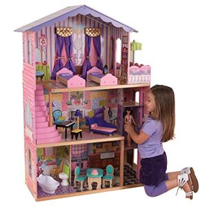 KidKraft Maison de Poupée My Dream Mansion en Bois incluant Accessoires et Mobilier, 3 Étages de Jeu avec élévateur et Lits Jumeaux pour Poupées de 30 cm, Jouet Enfant dès 3 Ans, 65082 - Publicité