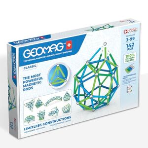 Geomag Jeux de Construction Magnétique pour enfants Jouets éducatifs pour Garçons et Filles 100% Recyclé Collection Green Classic 142 pièces - Publicité