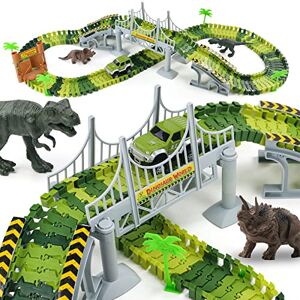 Nuheby Circuit Voiture Enfant Dinosaure Jouet Garcon 3 4 5 6 Ans Flexible Circuit Voiture Electrique Jouet Dinosaure Cadeau Jeux Enfant Educatif 3 4 5 6 Ans (142Pièces) - Publicité