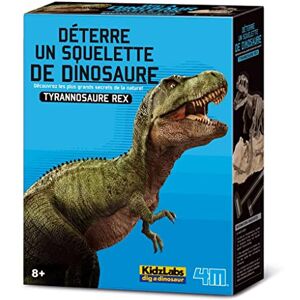 4M Kidzlabs: DETERRE-Ton-Dinosaure (Tyrannosaurus Rex) / Emballage F R A N C A I S, Squelette dans Un Bloc de plâtre, boîte 17x22x6cm, 8+ - Publicité