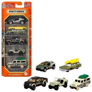 Matchbox coffret 5 véhicules, jouet pour enfant de petites voitures miniatures, modèle aléatoire, C1817 - Publicité