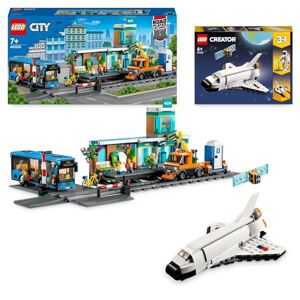 Lego Le Pack Véhicules: Inclut Le Set La Gare: Aventure Urbaine City (60335) et La Navette Spatiale (31134), Un Jouet pour Enfant de 7 Ans et Plus, avec Minifigurines et Accessoires - Publicité