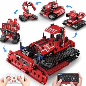 BEHOWL Technique Jouet de Construction pour Enfants de 7-16 Ans, 5 en 1 Voitures avec App&Télécommande Chenilles/Robot/Bulldozer/Tank, Cadeaux pour garçons Filles 8-12 Ans,(495 Pièces) - Publicité