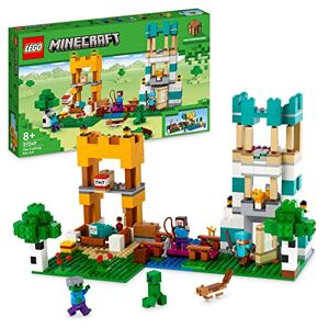 Lego 21249 Minecraft La Boîte de Construction 4.0, Set 2en1 Construisez des Tours de Rivière ou Une Cabane de Chat, avec Les Figurines Alex, Steve, Creeper et Zombie Mobs, Jouets pour Enfants - Publicité